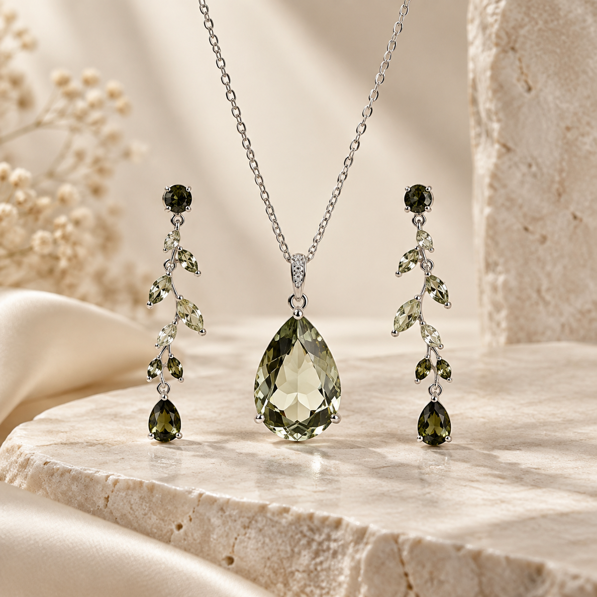 Zelumora Crystal Teardrop Set