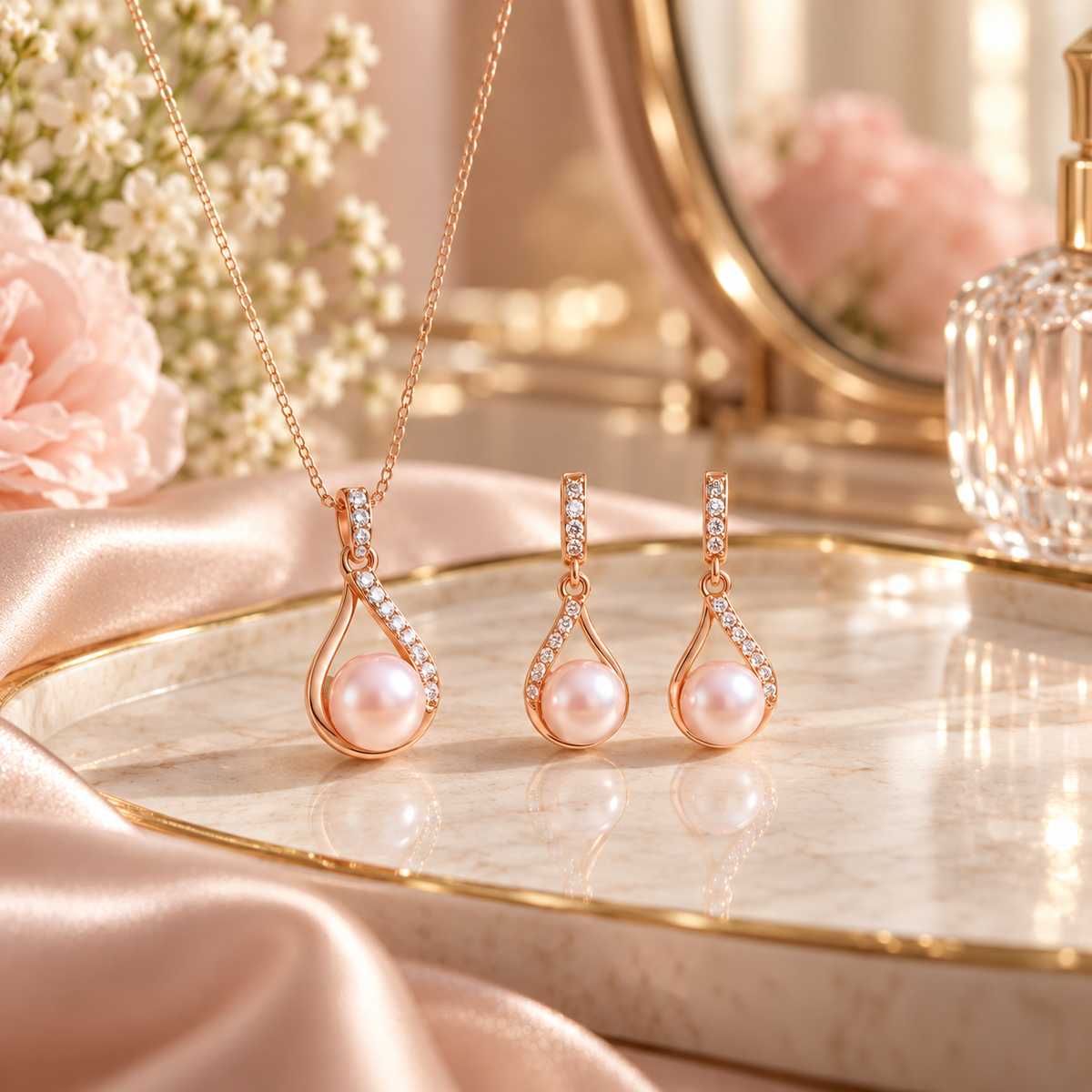 Zelumora Crystal Rose Set