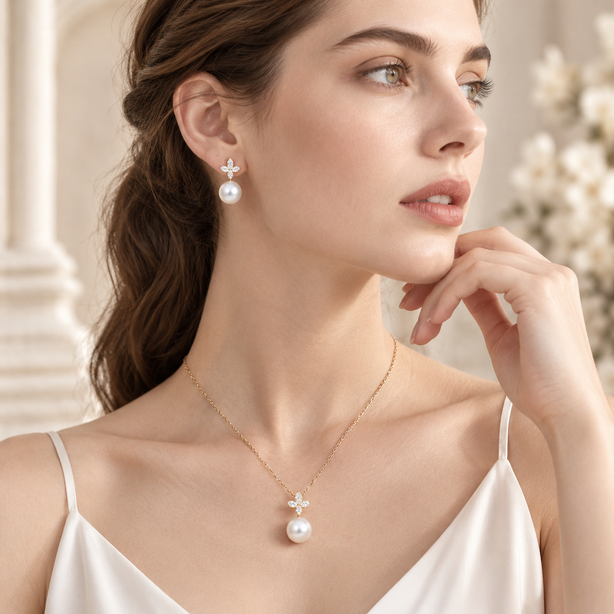Zelumora Pearl Jewelry Set