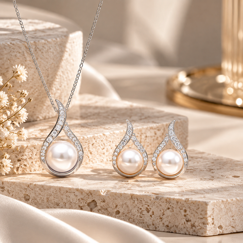 Zelumora Pearl Diamond Set