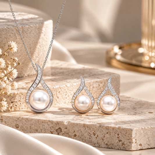Zelumora Pearl Diamond Set
