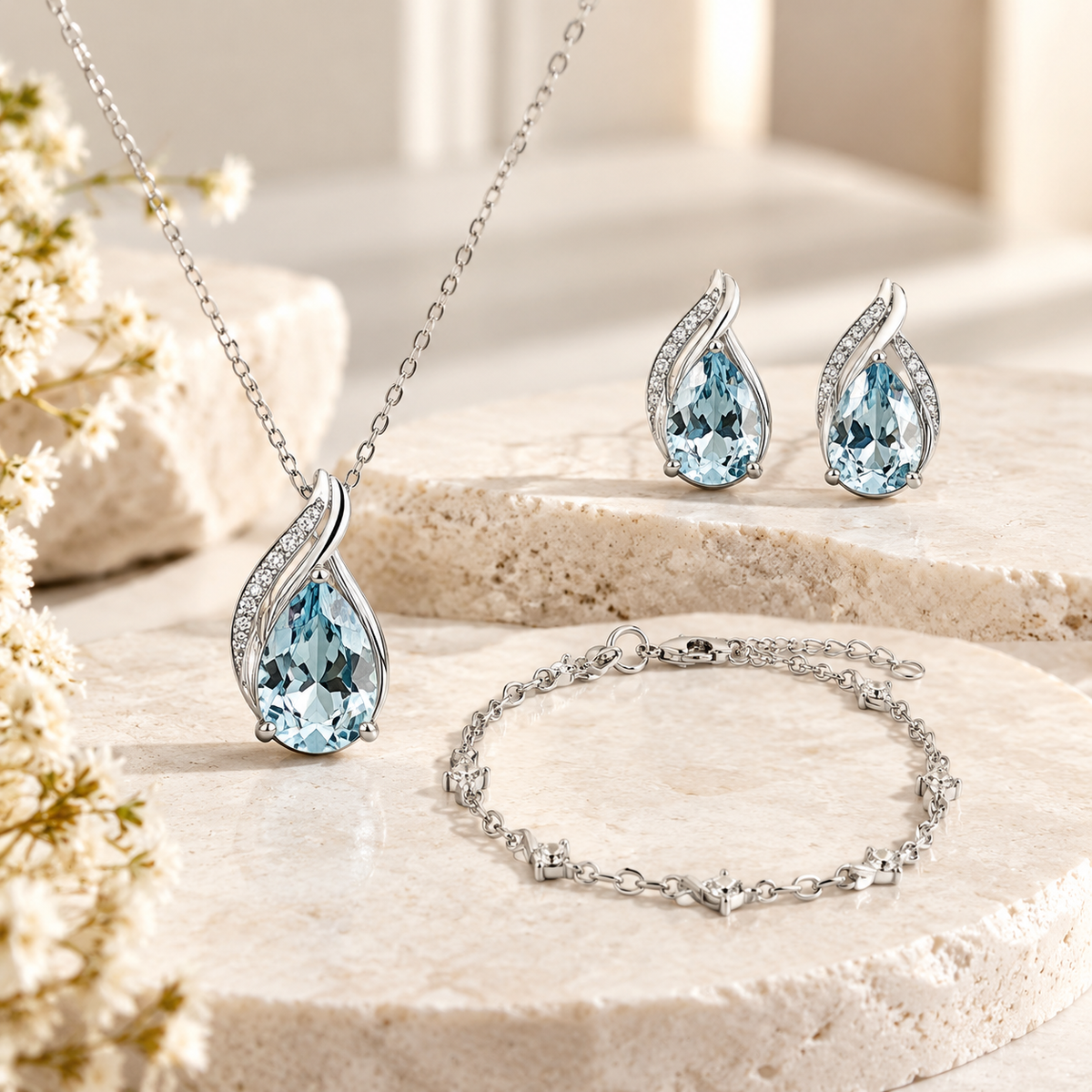 Zelumora Aquamarine Set
