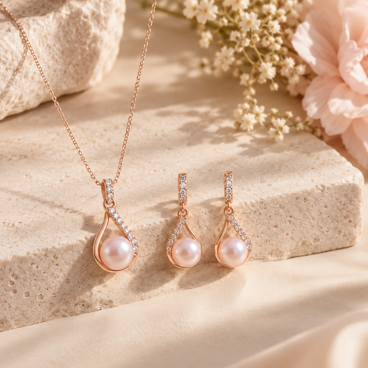 Zelumora Pearl Jewelry Set
