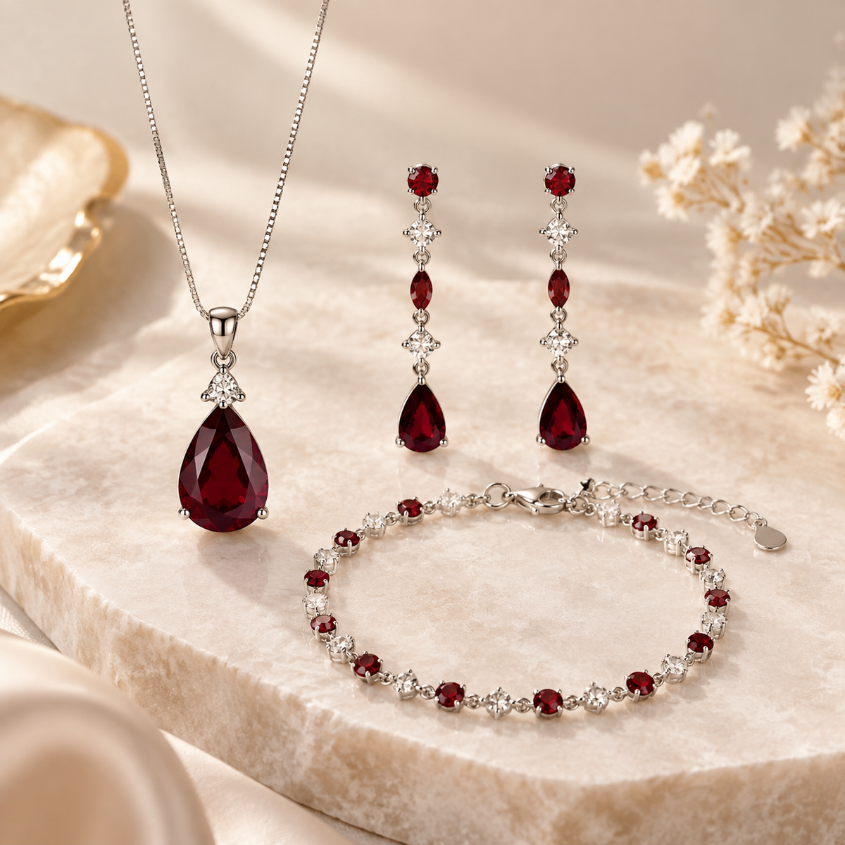 Zelumora Red Crystal Set
