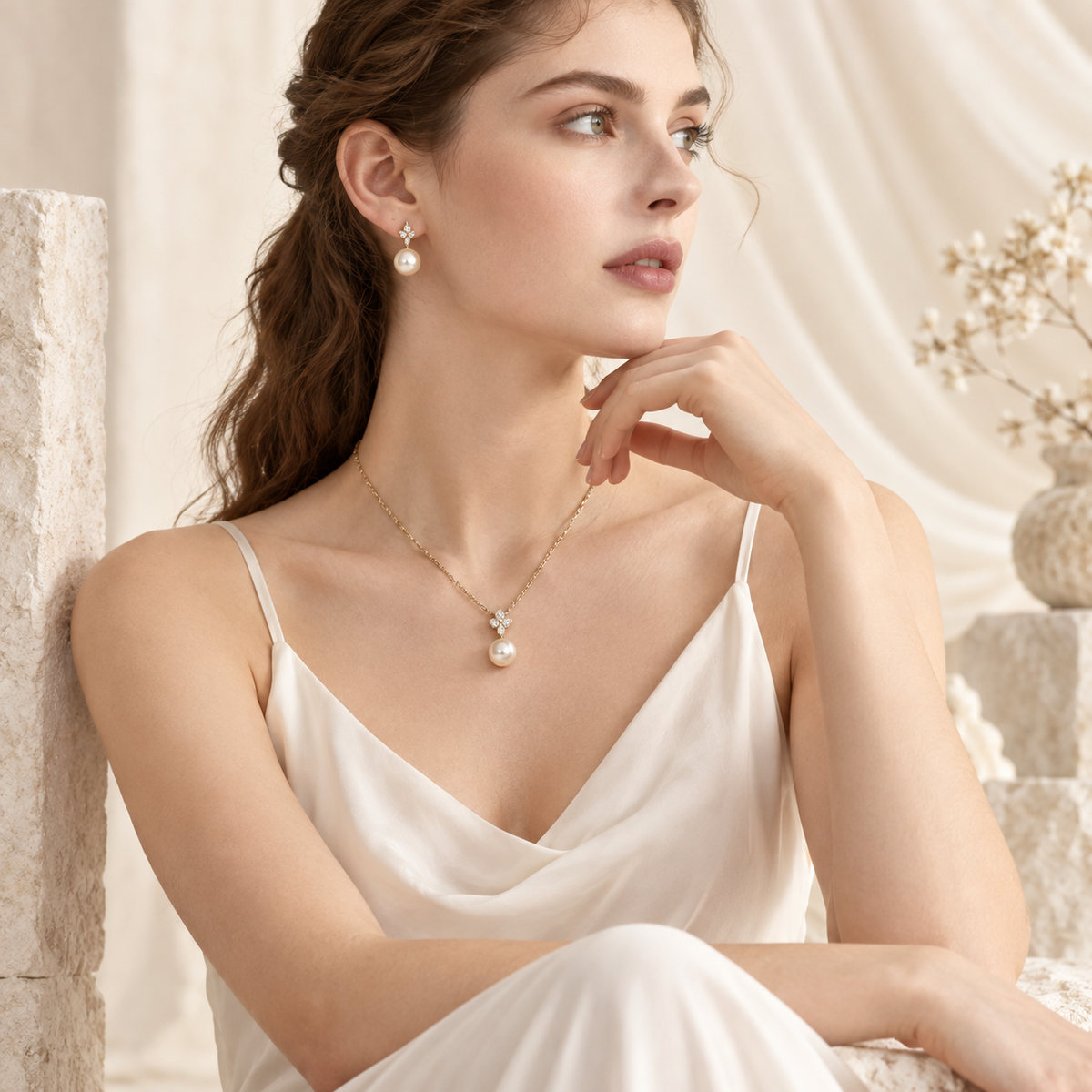 Zelumora Pearl Jewelry Set