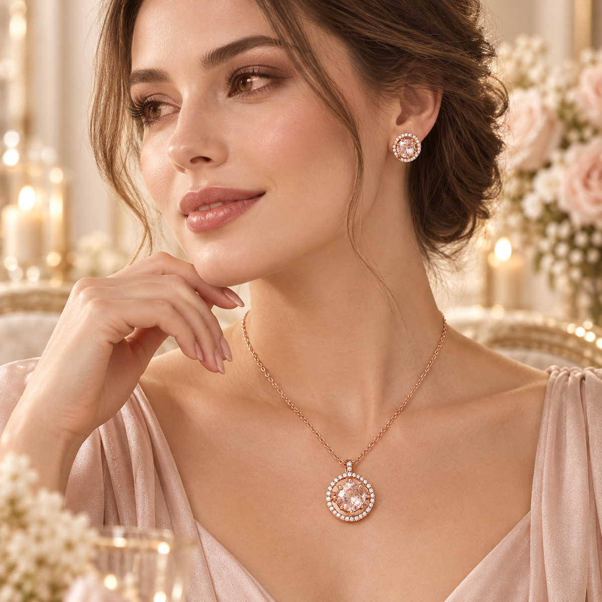 Zelumora Crystal Rose Set